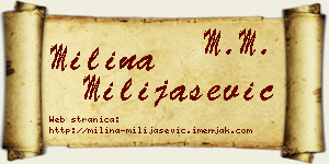 Milina Milijašević vizit kartica